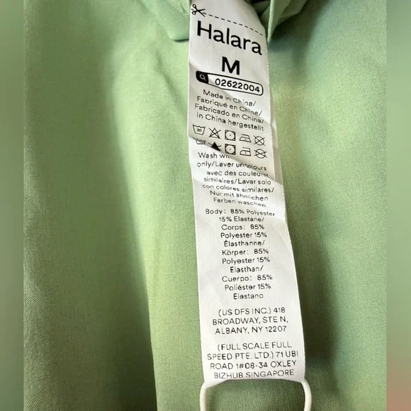 Halara Breezeful Short Sleeve Pocket Tie Back Quick Dry Midi Dress wasabi green - Picture 8 of 9